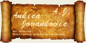Ankica Jovanković vizit kartica
